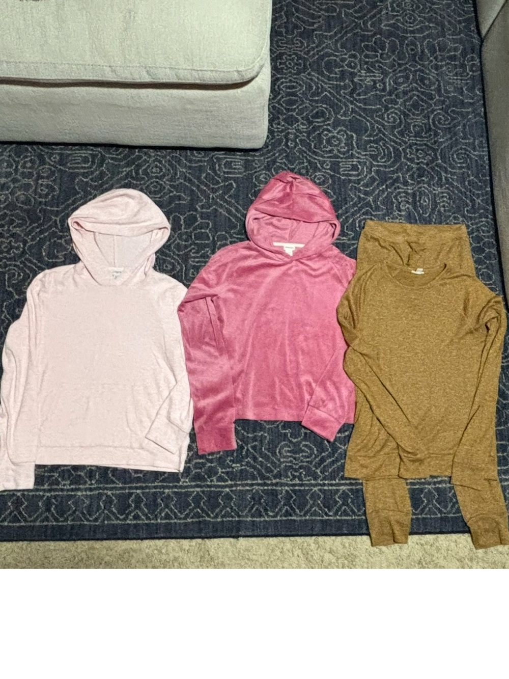 Crewcuts Girls' Hoodie Set — Light Pink, Rose Pink & Mustard Brown